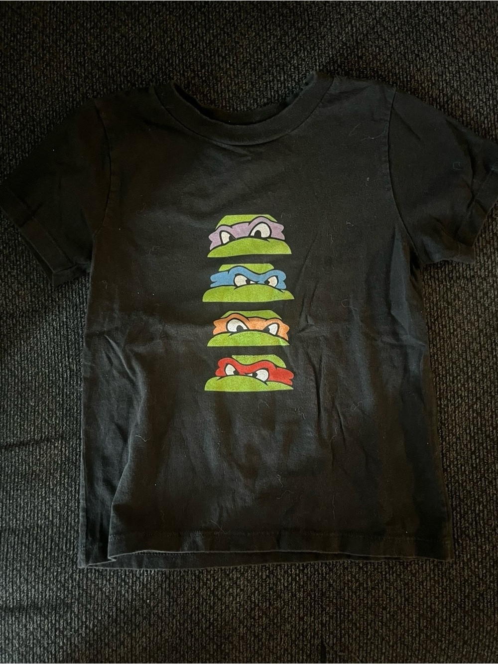 Teenage Mutant Ninja Turtles Kids Black Graphic T-Shirt - Multi-Color Masks